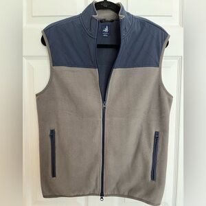 Johnnie - O Morrison Zip Front Polar Fleece Vest Men’s Size Sm Quilted Blue/Grey